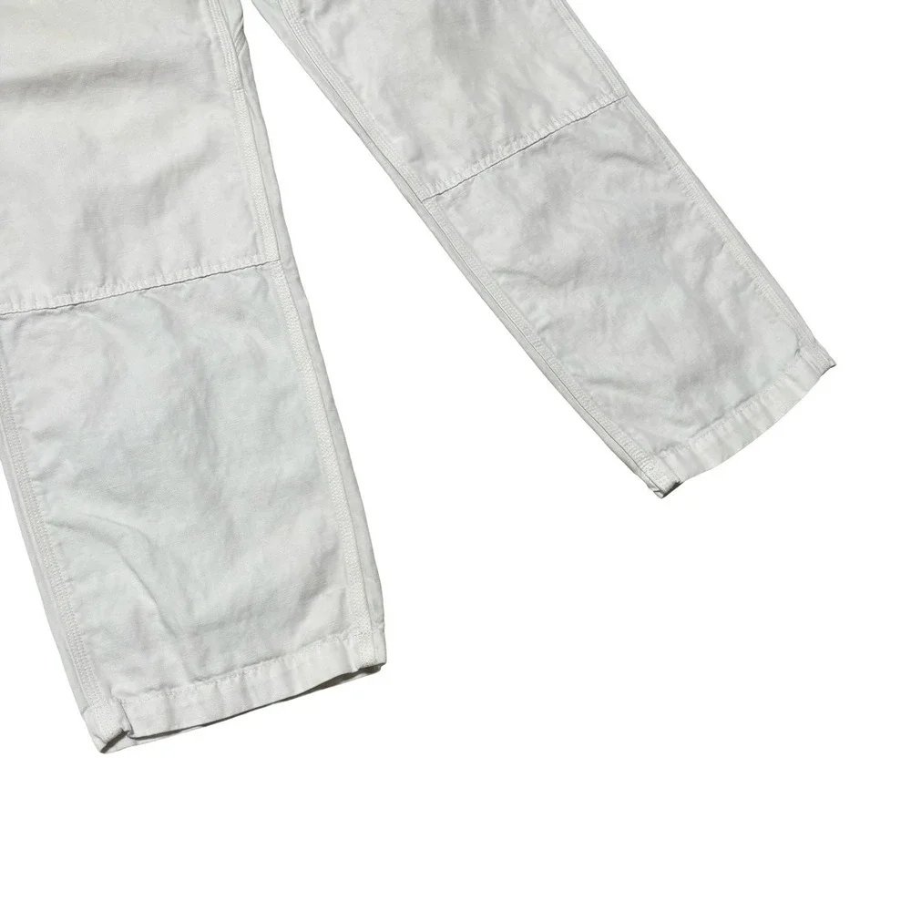 Banana Republic Women's Baggy Linen Blend Pants Ivory‎ *Stained* Size 33 x 29